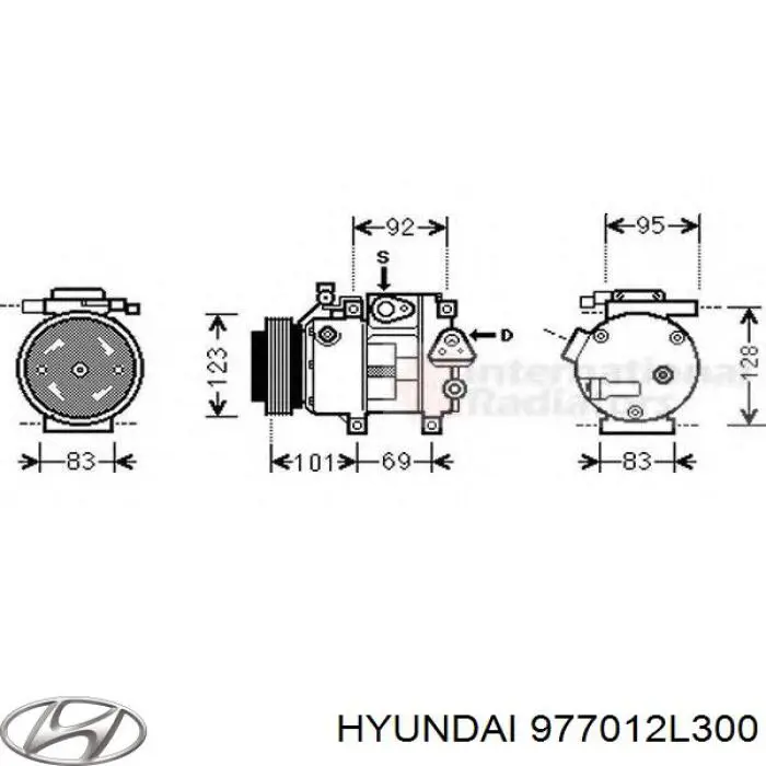Компресор кондиціонера 977012L300 Hyundai/Kia