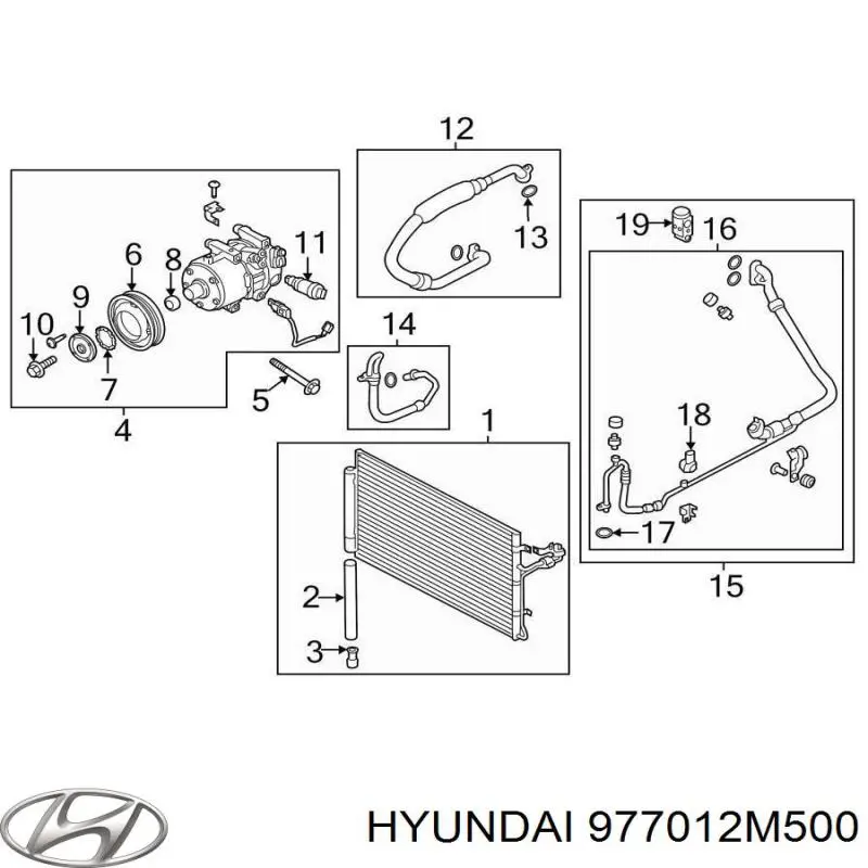 Компресор кондиціонера 977012M500 Hyundai/Kia