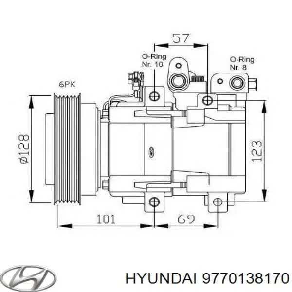 9770138170 Hyundai/Kia Компресор холодоагенту
