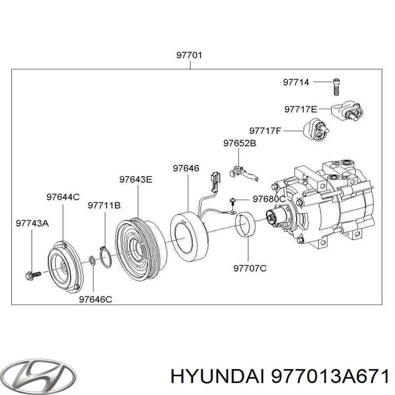 Купити 977013A671 Hyundai/Kia Компресор кліматичної установки