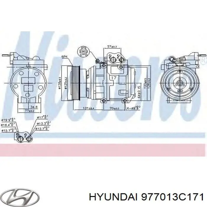 Компресор кондиціонера 977013C171 Hyundai/Kia