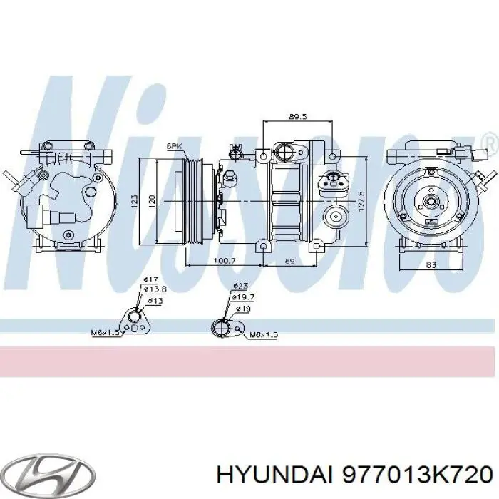 Компресор системи кондиціювання Hyundai/Kia 977013K720 ціна, від 262.44 USD