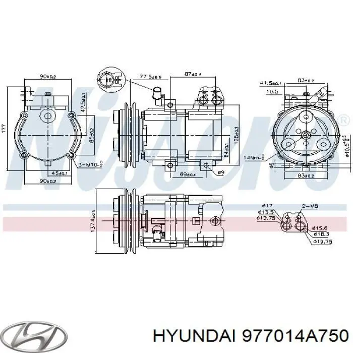 Компресор системи кондиціювання Hyundai/Kia 977014A750 ціна, від 143.66 USD