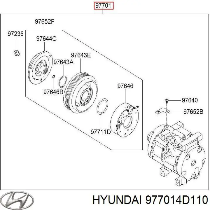 Компресор кондиціонера 977014D110 Hyundai/Kia