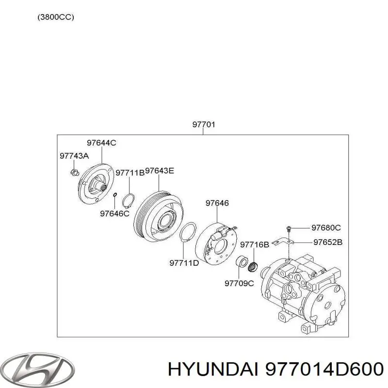 977014D600 Hyundai/Kia Компресор холодоагенту