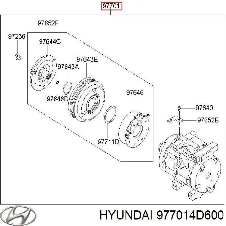Купити 977014D600 Hyundai/Kia Компресор кліматичної установки