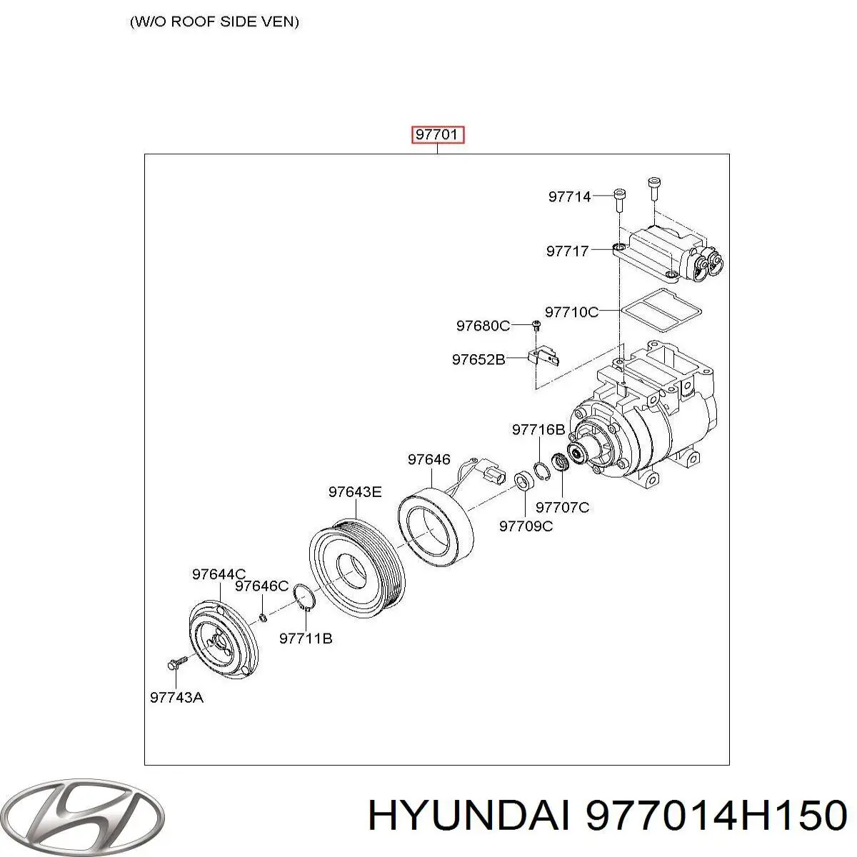 Купити 977014H150 Hyundai/Kia Компресор кліматичної установки