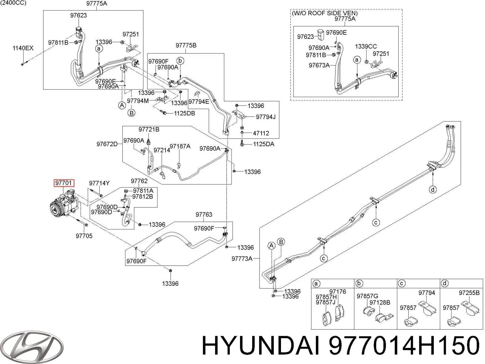Компресор системи кондиціювання Hyundai/Kia 977014H150 ціна, від 560.01 USD