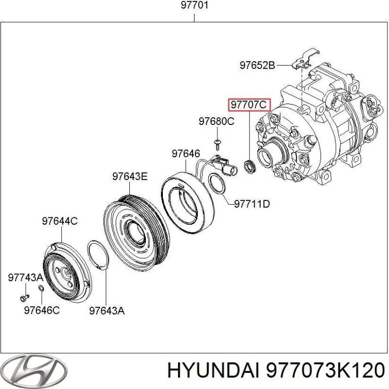 Сальник компресора кондиціонера Hyundai IX55 (Хендай Іх55)