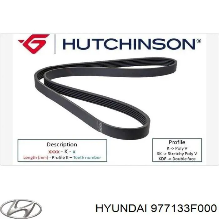 Купити 977133F000 Hyundai/Kia Ремінь генератора