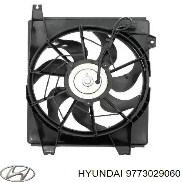 9773029060 Hyundai/Kia дифузор радіатора кондиціонера, в зборі з крильчаткою і двигуном