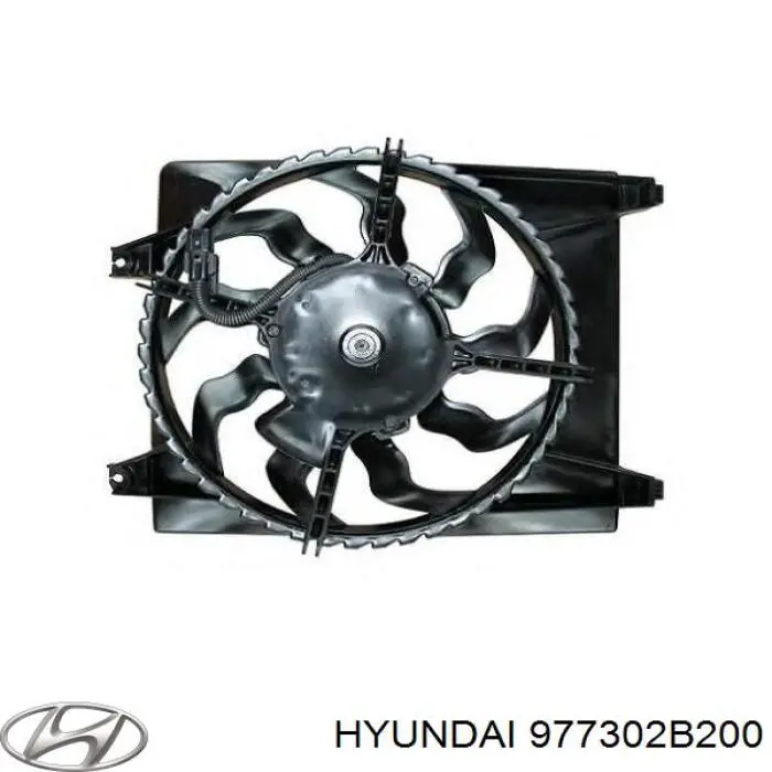 Дифузор радіатора кондиціонера, в зборі з крильчаткою і двигуном Hyundai/Kia 977302B200 ціна, від 31.60 USD