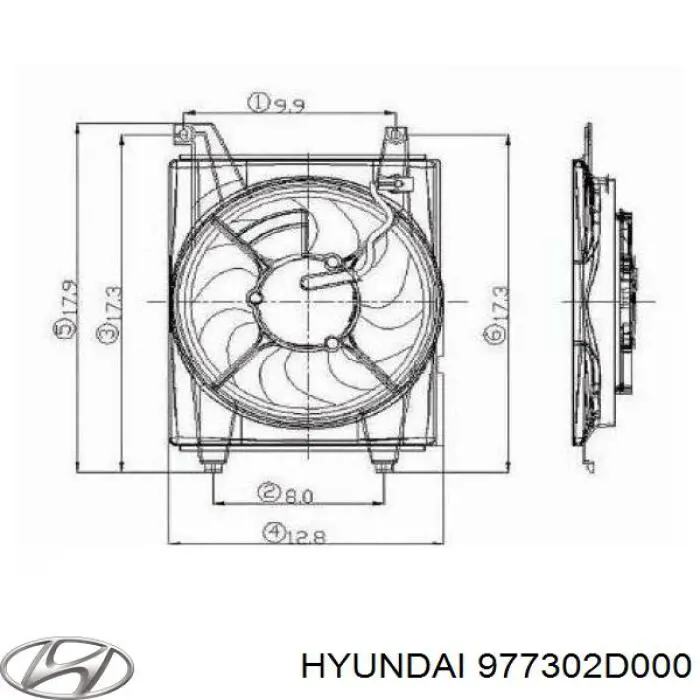 Дифузор радіатора кондиціонера, в зборі з крильчаткою і двигуном Hyundai Coupe (GK) (Хендай Купе)