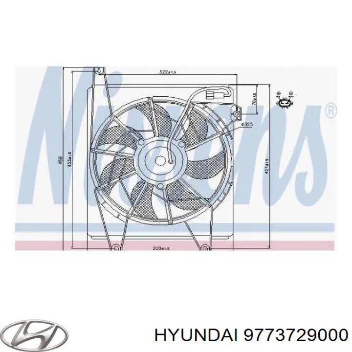 9773729000 Hyundai/Kia Вентилятор радіатора кондиціонера