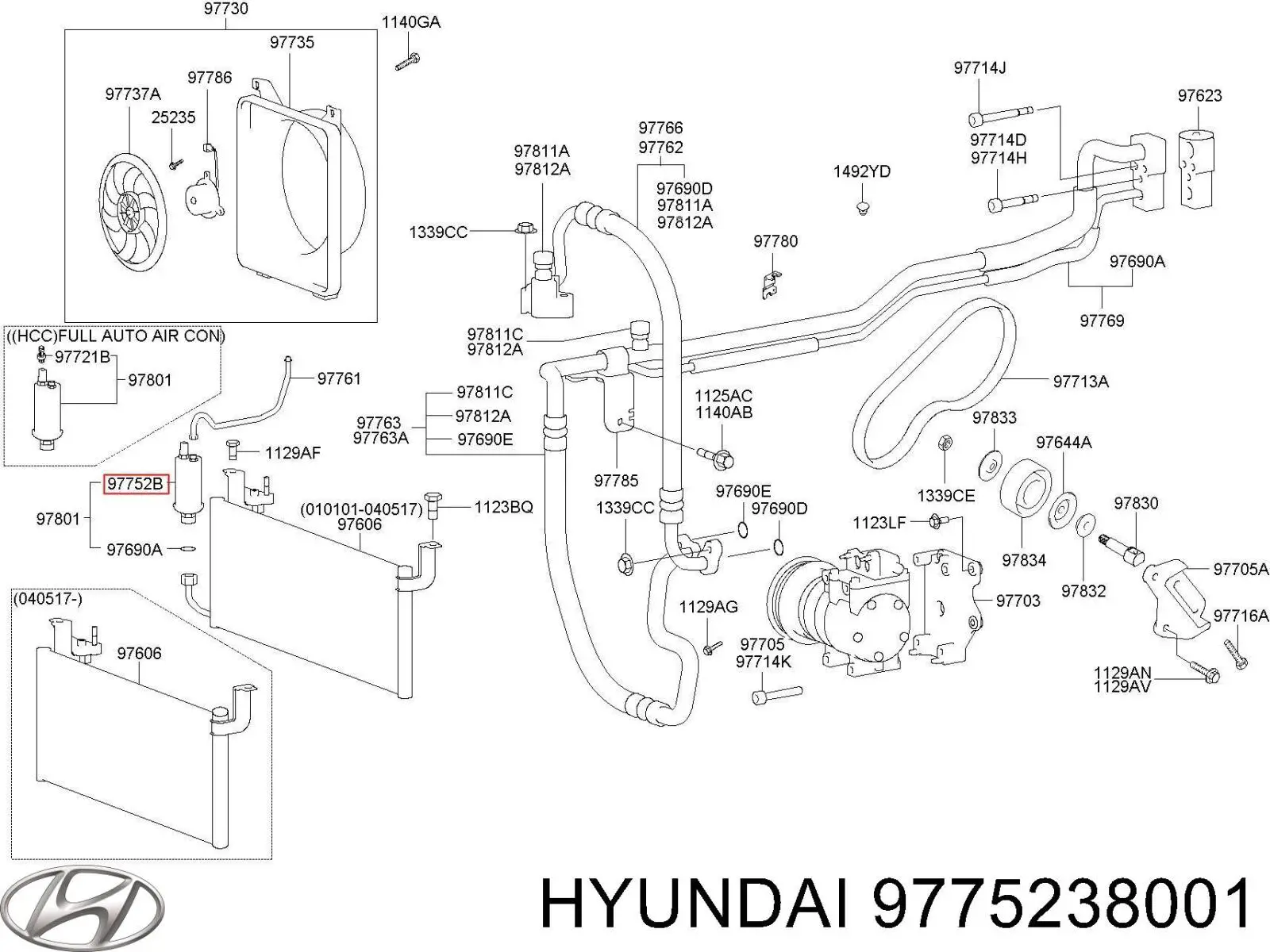 9775238001 Hyundai/Kia датчик абсолютного тиску кондиціонера