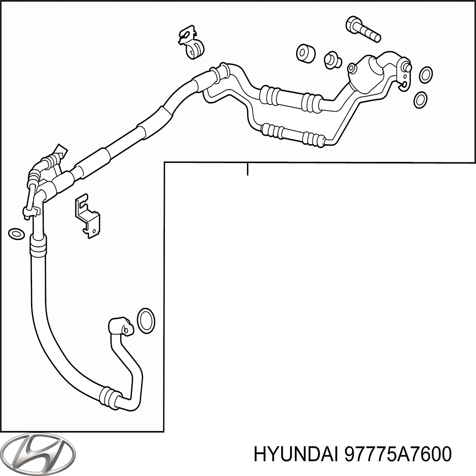 Шланг кондиціонера, від випарника до компресора Hyundai/Kia 97775A7600 ціна, від 164.88 USD