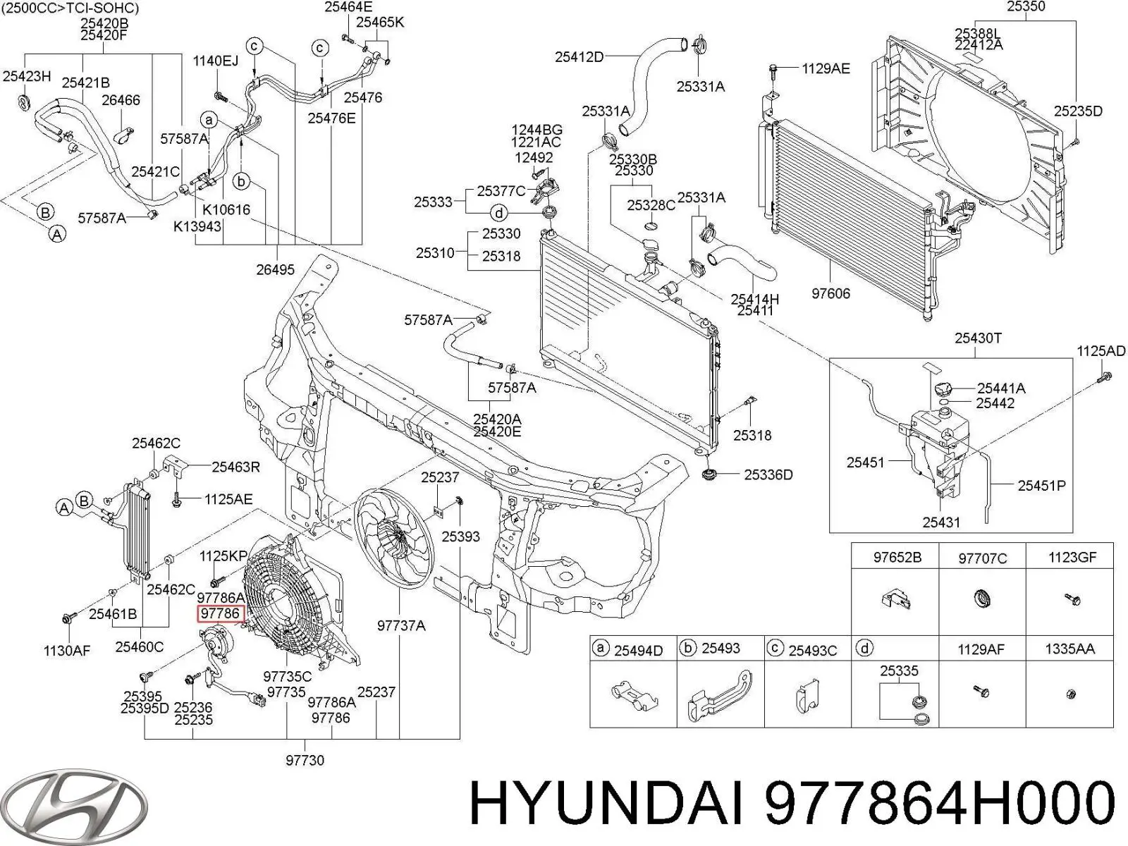 Двигун вентилятора кондиціонера 977864H000 Hyundai/Kia