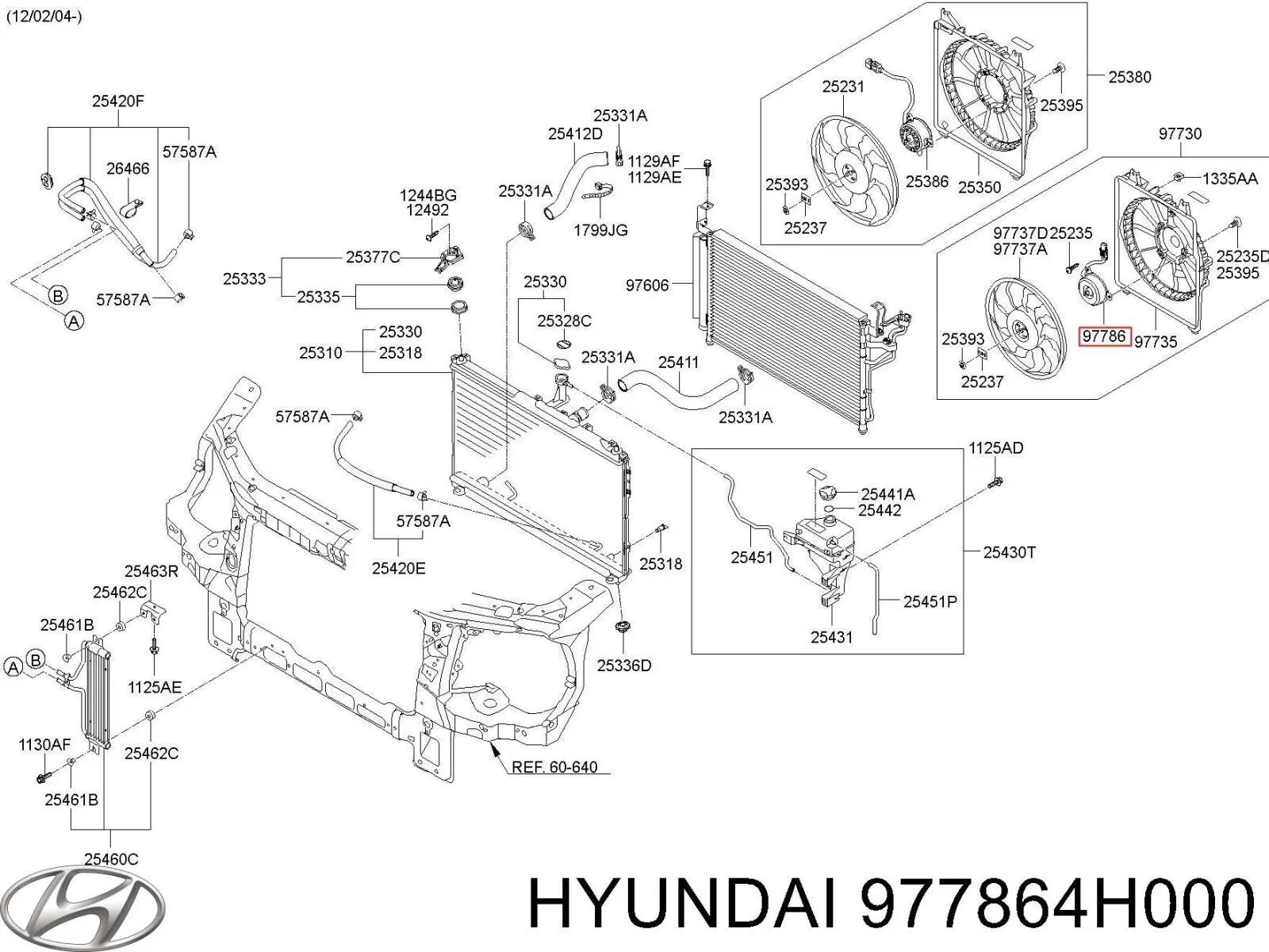977864H000 Hyundai/Kia Мотор вентилятора кондиціонера