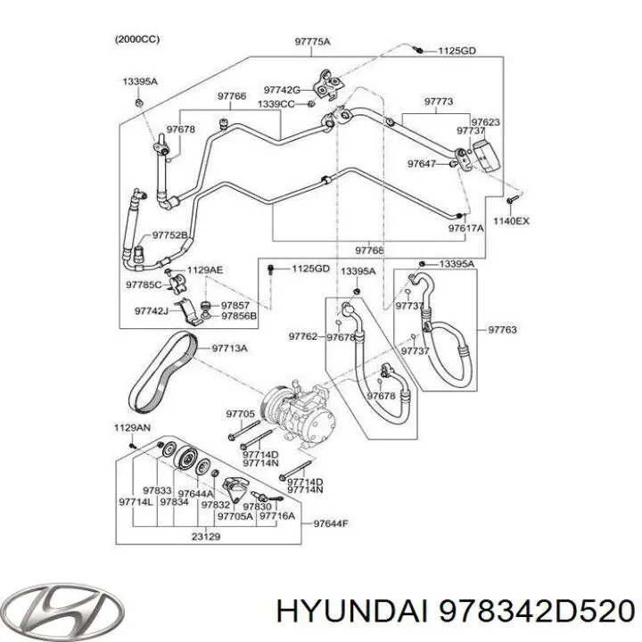 978342D520 Hyundai/Kia ролик натягувача приводного ременя