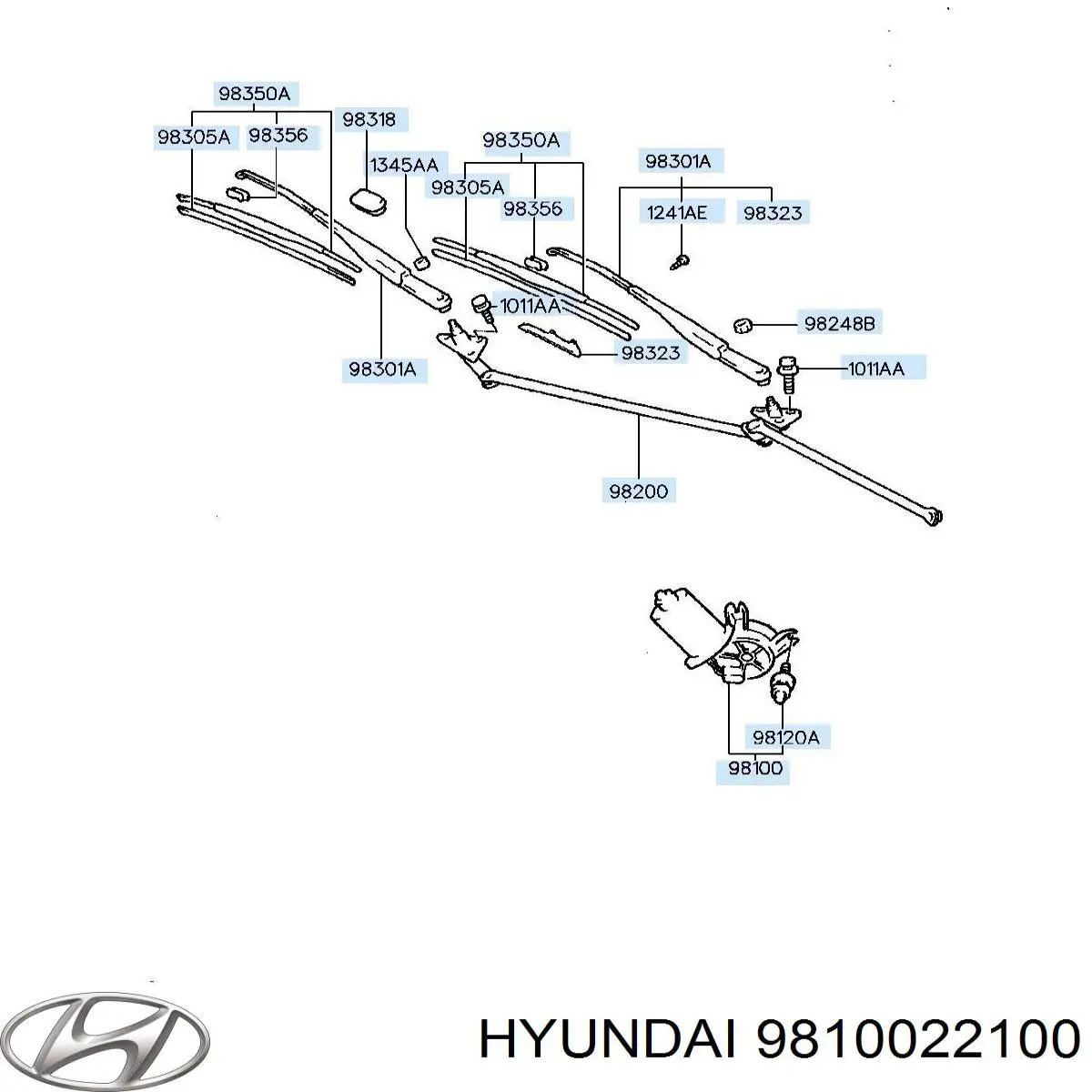 Купити 9810022100 Hyundai/Kia Мотор трапеції склоочисника