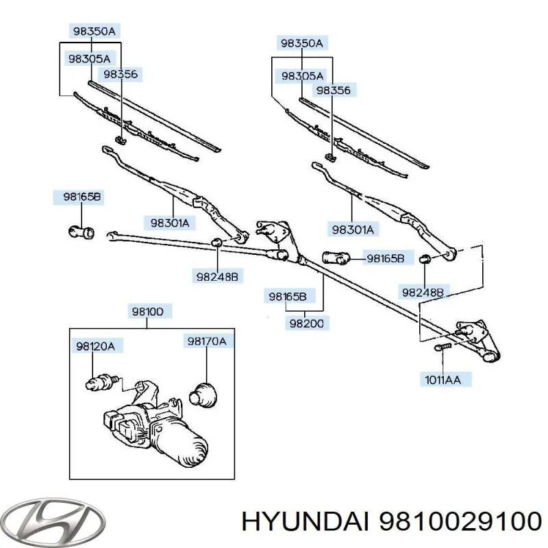 Мотор стеклоочищувача Hyundai/Kia 9810029100 ціна, від  