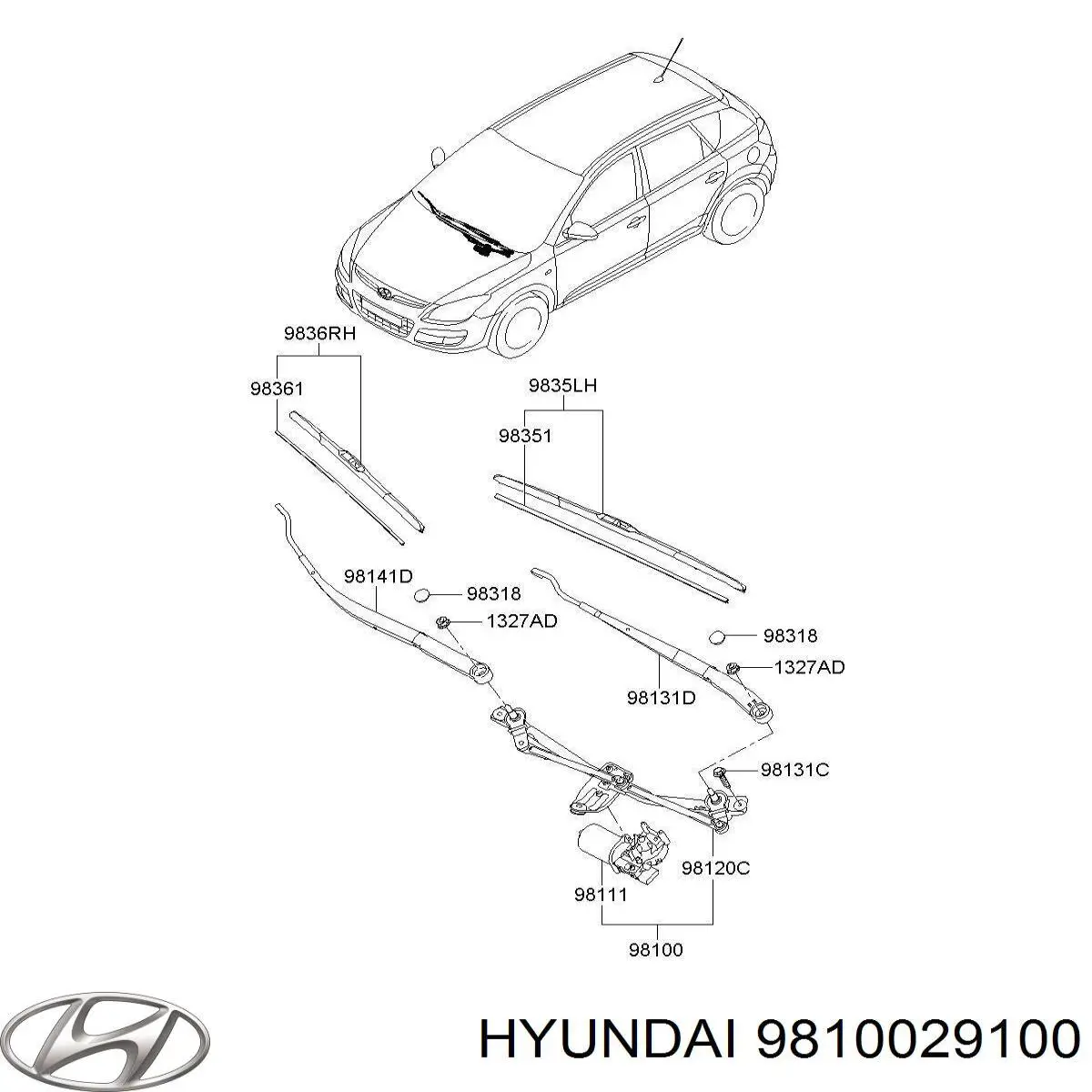 Купити 9810029100 Hyundai/Kia Мотор двірника