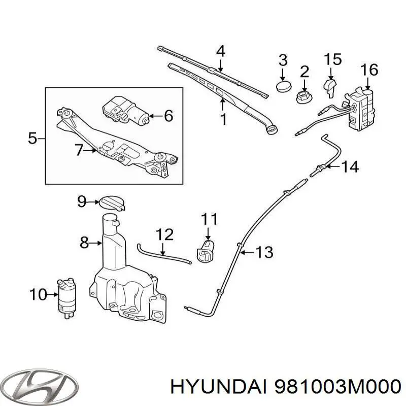 981003M000 Hyundai/Kia Трапеція склоочисника