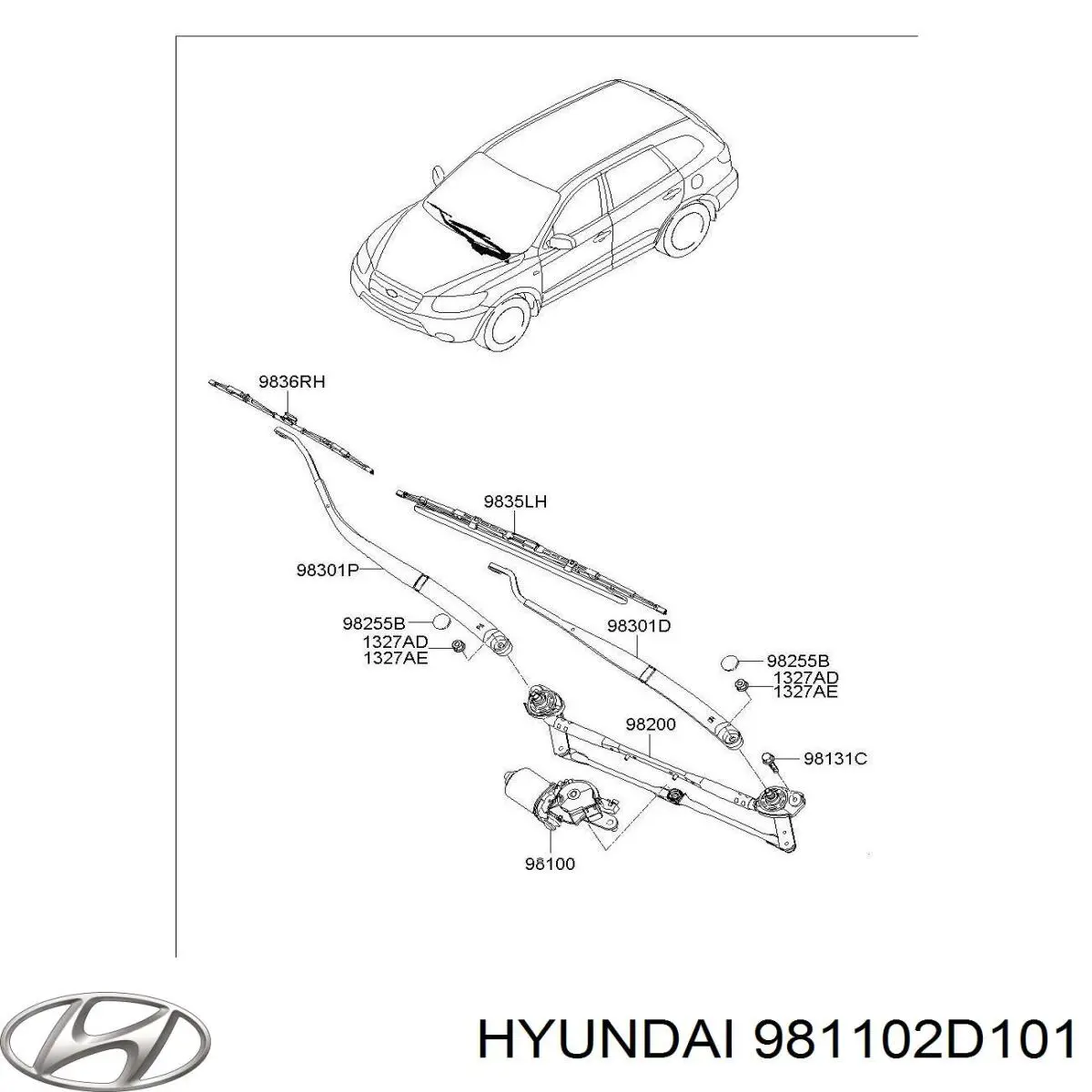 Купити 981102D101 Hyundai/Kia Мотор двірника
