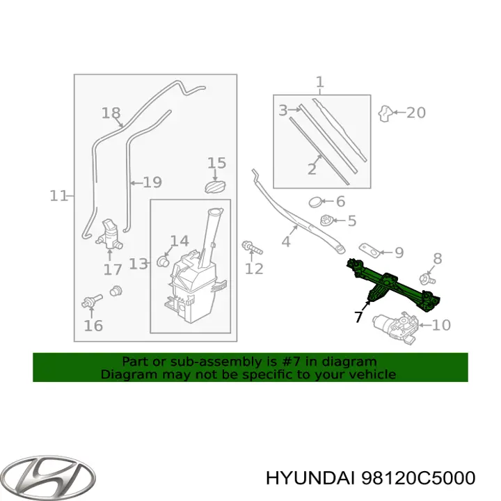 Трапеція склоочисника 98120C5000 Hyundai/Kia