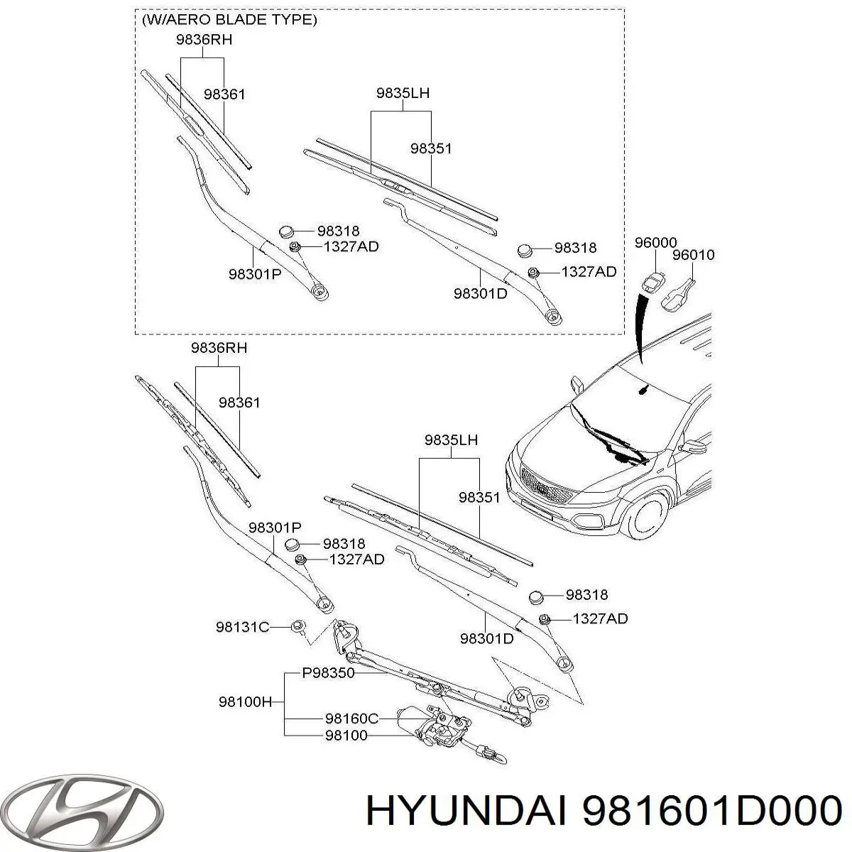  Hyundai/Kia 981601D000 ціна, від 44.64 USD