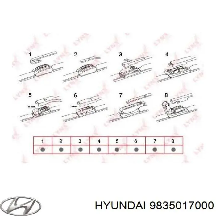9835017000 Hyundai/Kia щітка-двірник лобового скла, водійська