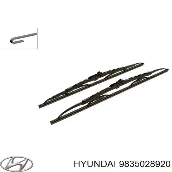 Щітка склоочисника лобового скла, пасажирська Hyundai/Kia 9835028920 ціна, від 7.43 USD