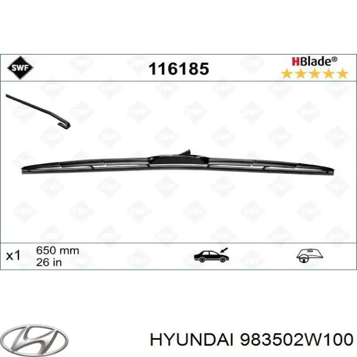 983502W100 Hyundai/Kia щітка-двірник лобового скла, водійська