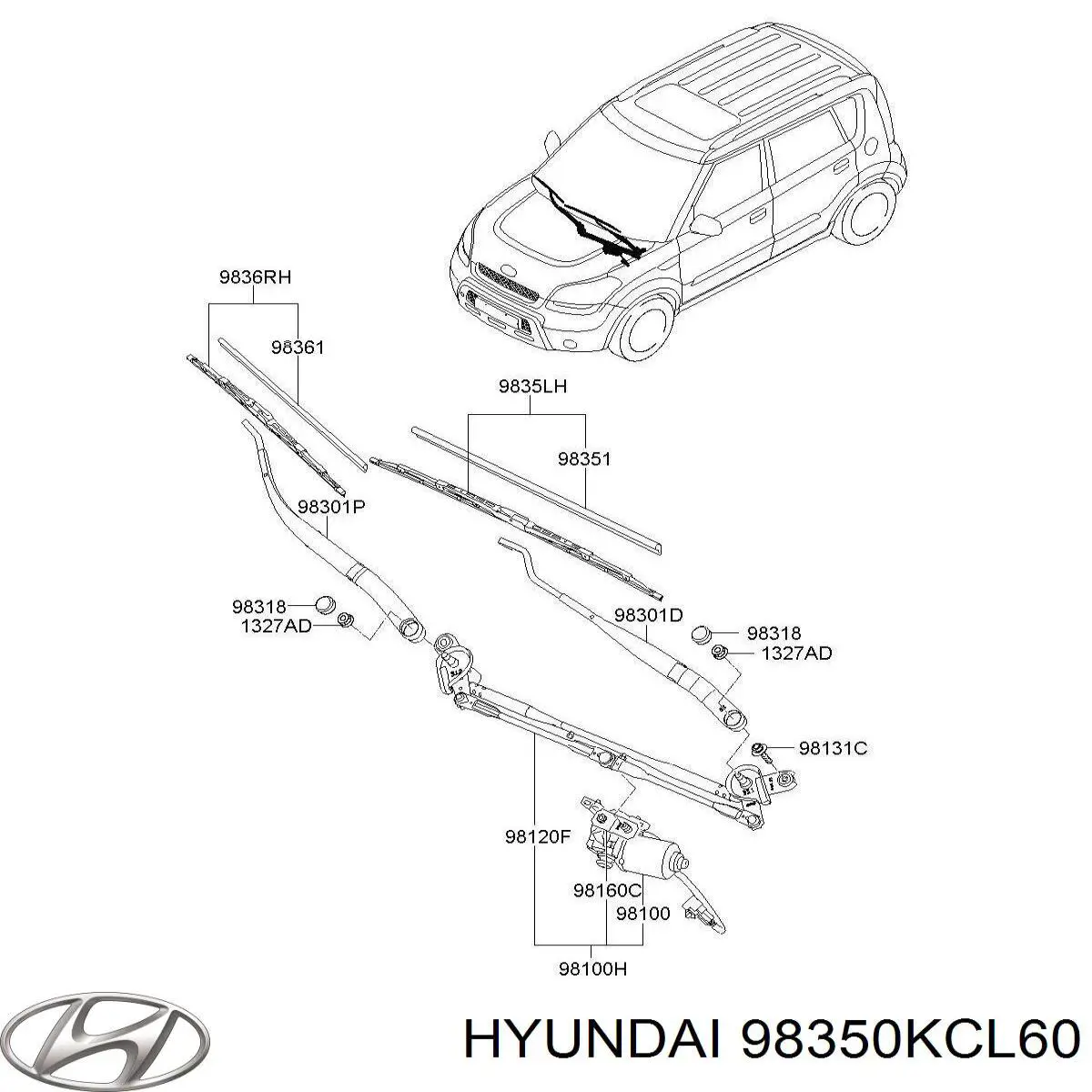  Hyundai/Kia 98350KCL60 ціна, від 13.62 USD