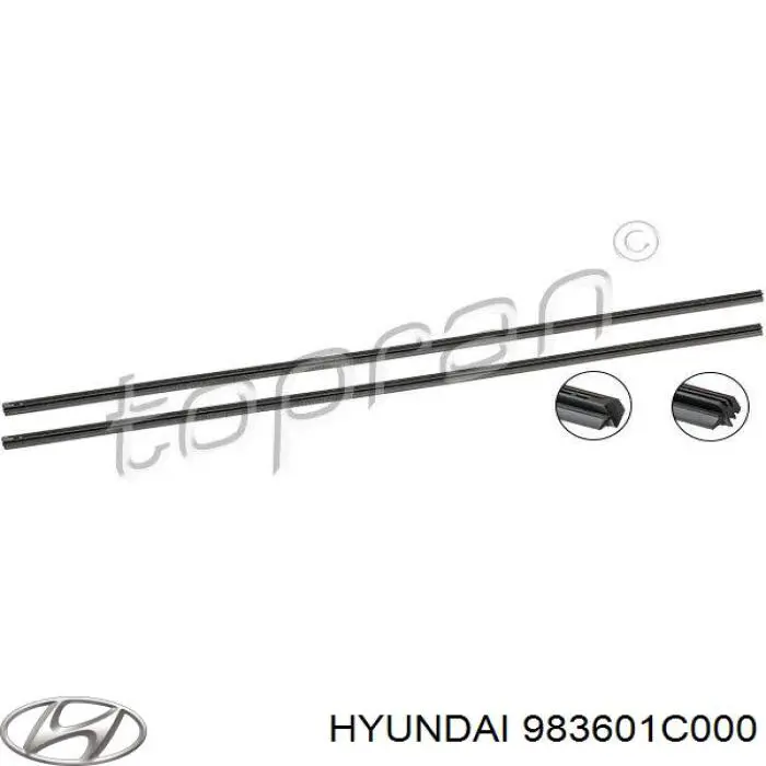 Щітка-двірник лобового скла, пасажирська Hyundai/Kia 983601C000 ціна, від 3.33 USD