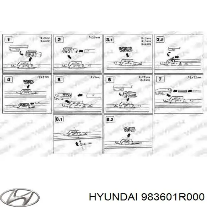 983601R000 Hyundai/Kia щітка-двірник лобового скла, пасажирська