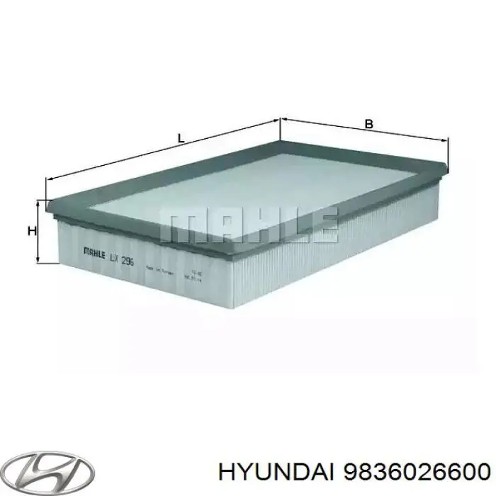 Щітка-двірник лобового скла, пасажирська 9836026600 Hyundai/Kia