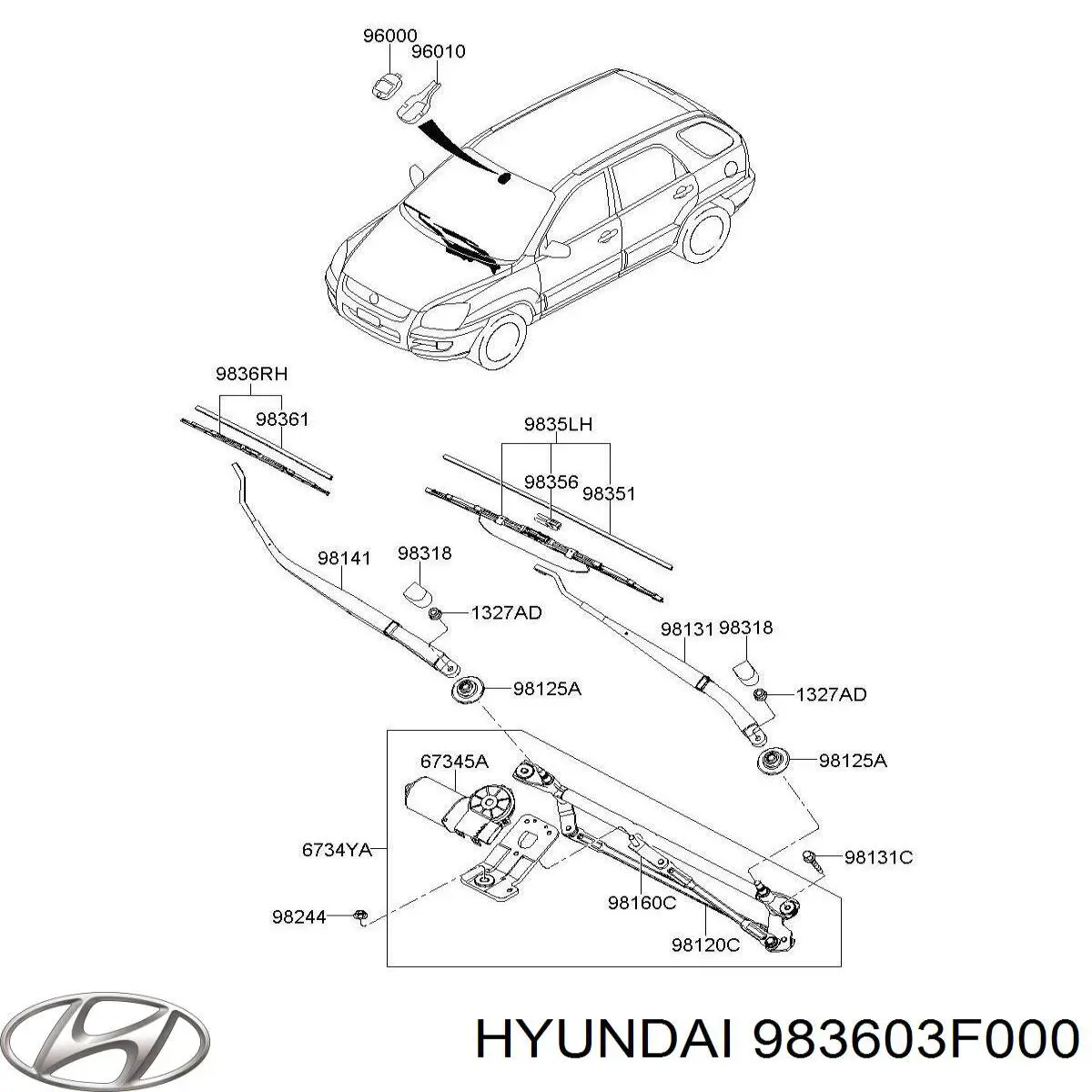  Hyundai/Kia 983603F000 ціна, від 5.36 USD