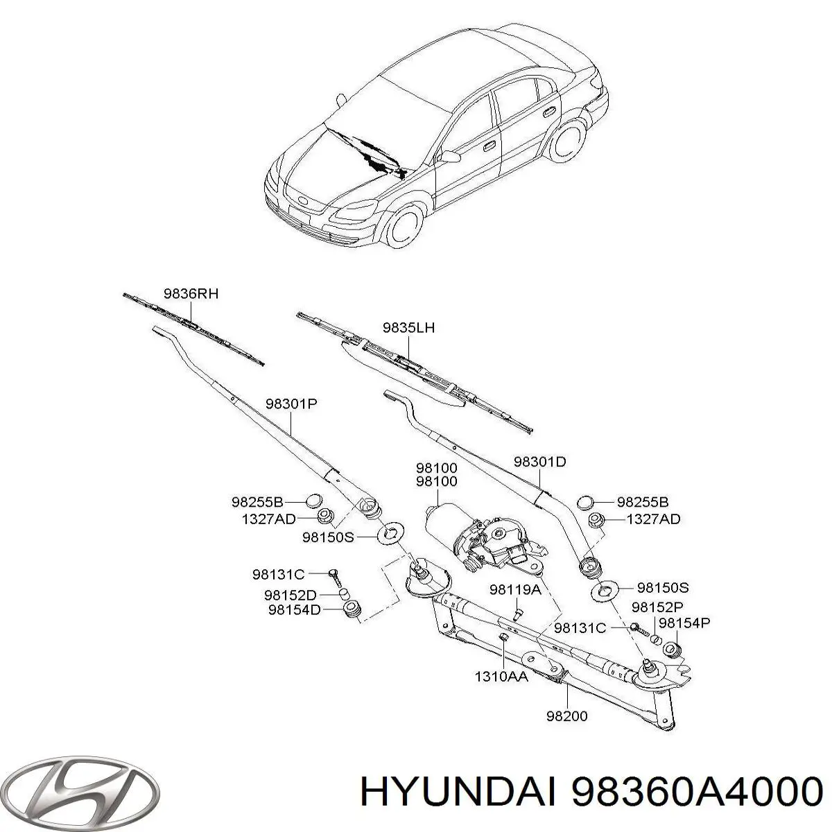  Hyundai/Kia 98360A4000 ціна, від 44.09 USD