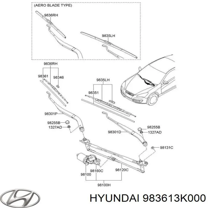  983613K000 Hyundai/Kia