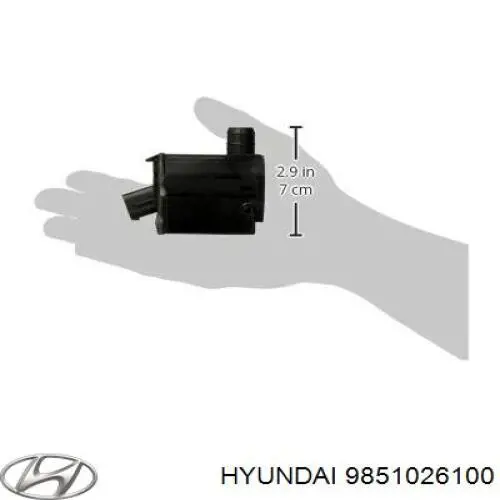 9851026100 Hyundai/Kia насос-двигун омивача скла, переднього
