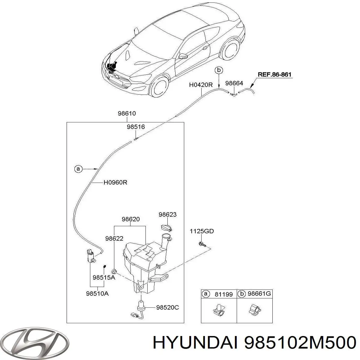Моторчик омивача 985102M500 Hyundai/Kia