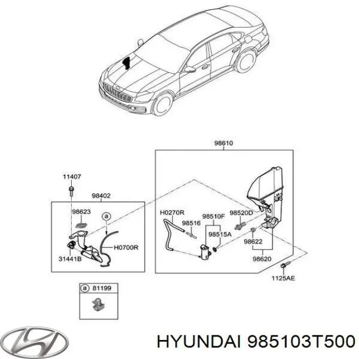 985103T500 Hyundai/Kia Мотор омивача