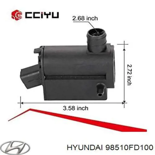 Купити 98510FD100 Hyundai/Kia Мотор омивача лобового скла