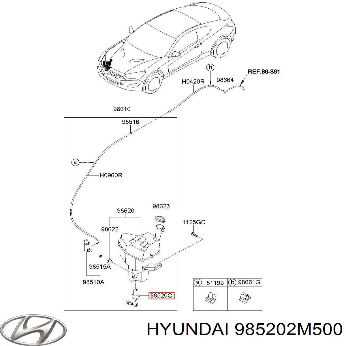 Датчик рівня бачка склоомивача Hyundai Sonata (LF) (Хендай Соната)