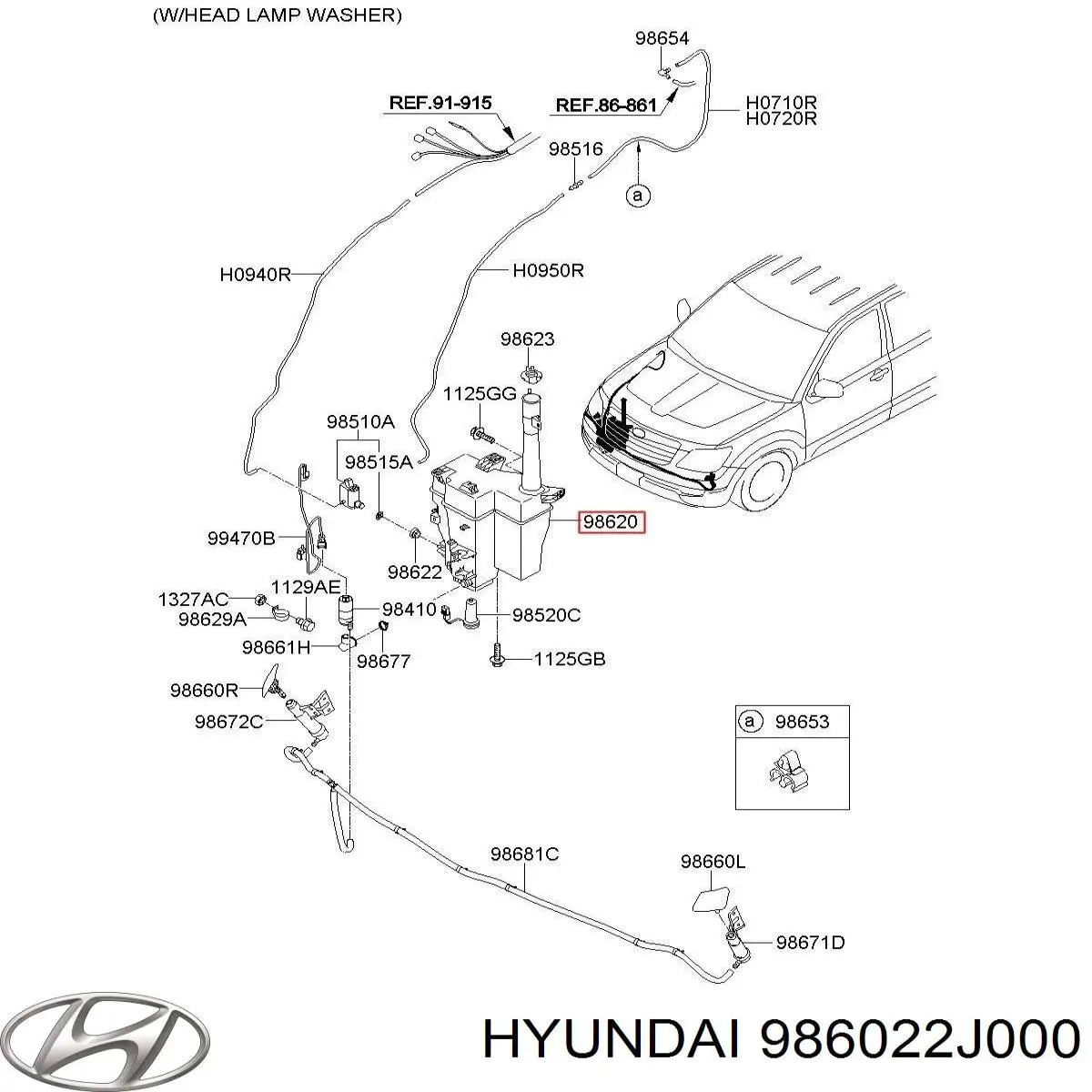 986022J000 Hyundai/Kia бачок омивача скла