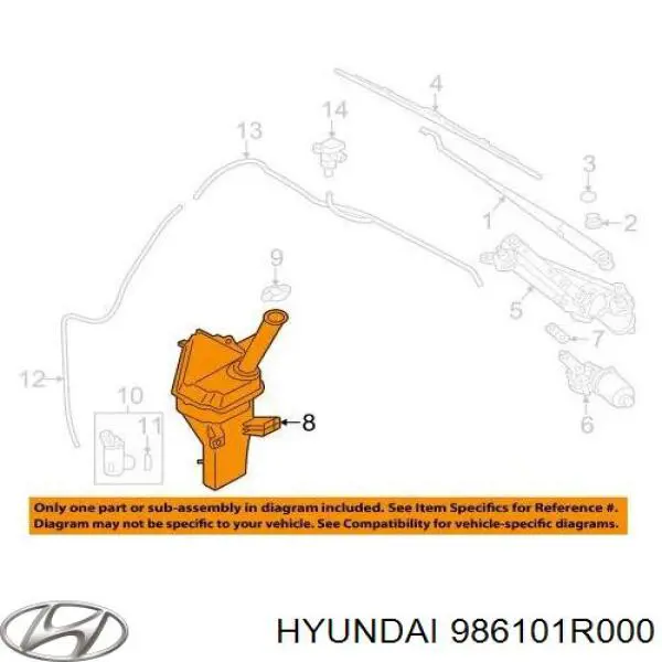 986101R000 Hyundai/Kia Бачок склоомивача