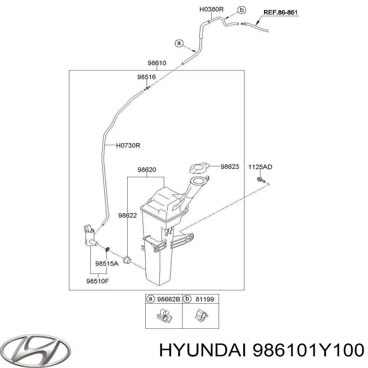 986101Y100 Hyundai/Kia Бачок склоомивача