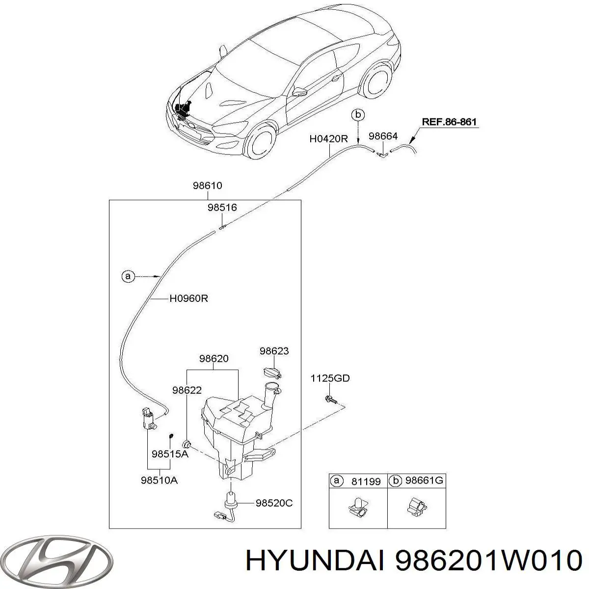 Купити 986201W010 Hyundai/Kia Бачок омивайки
