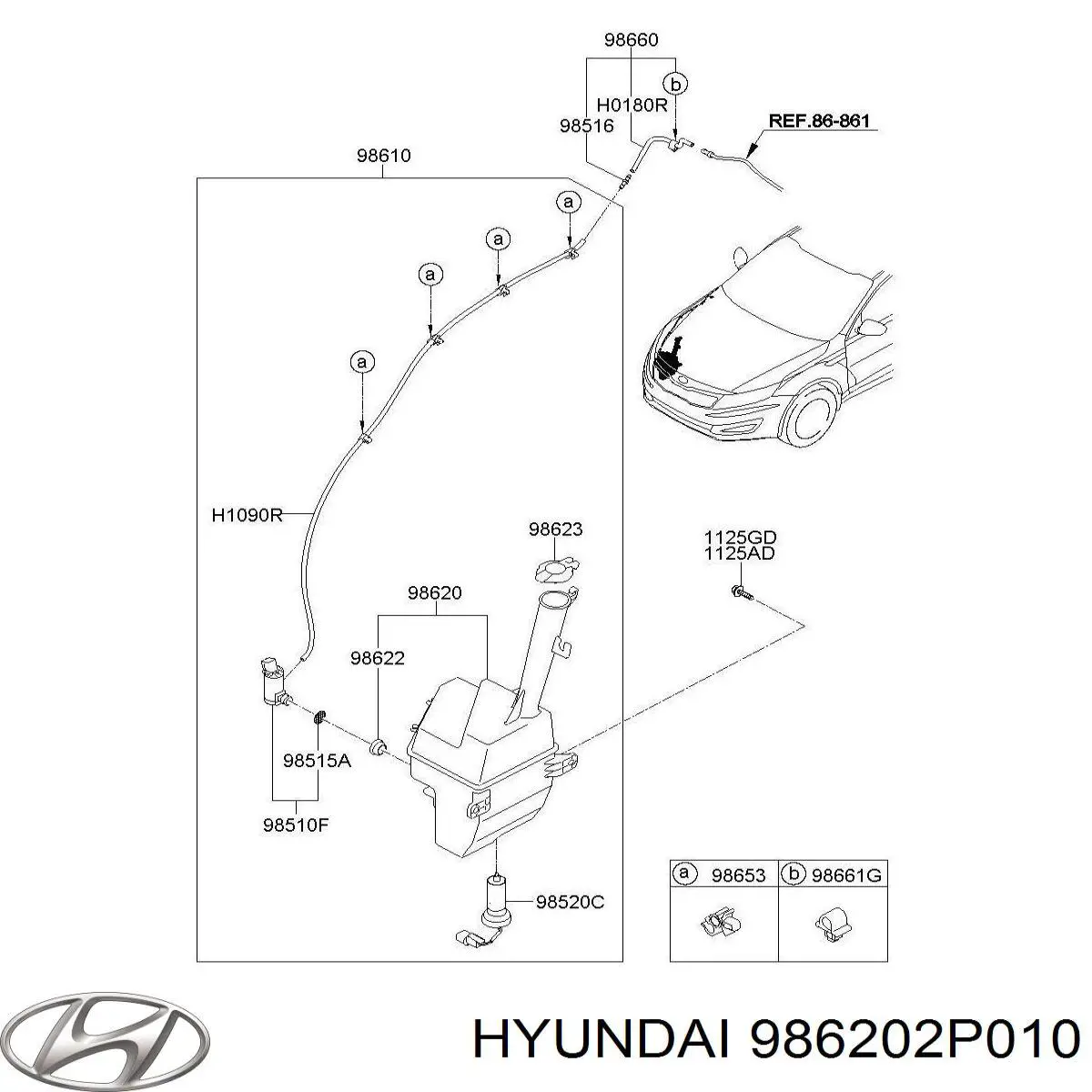 Бачок омивача 986202P010 Hyundai/Kia